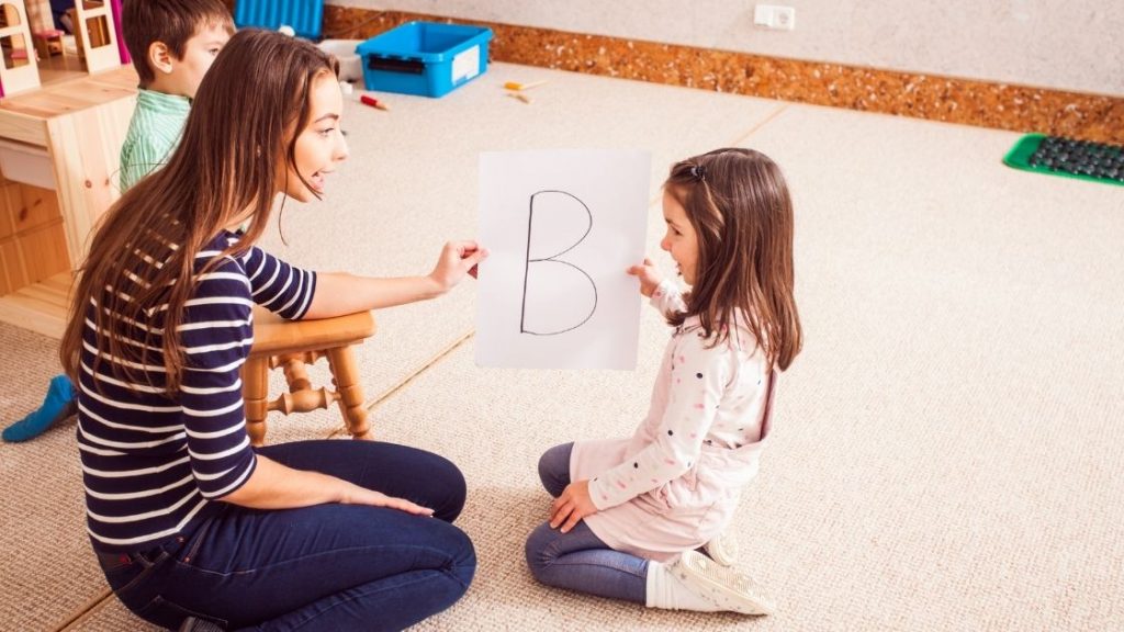 Teaching alphabets to toddlers
