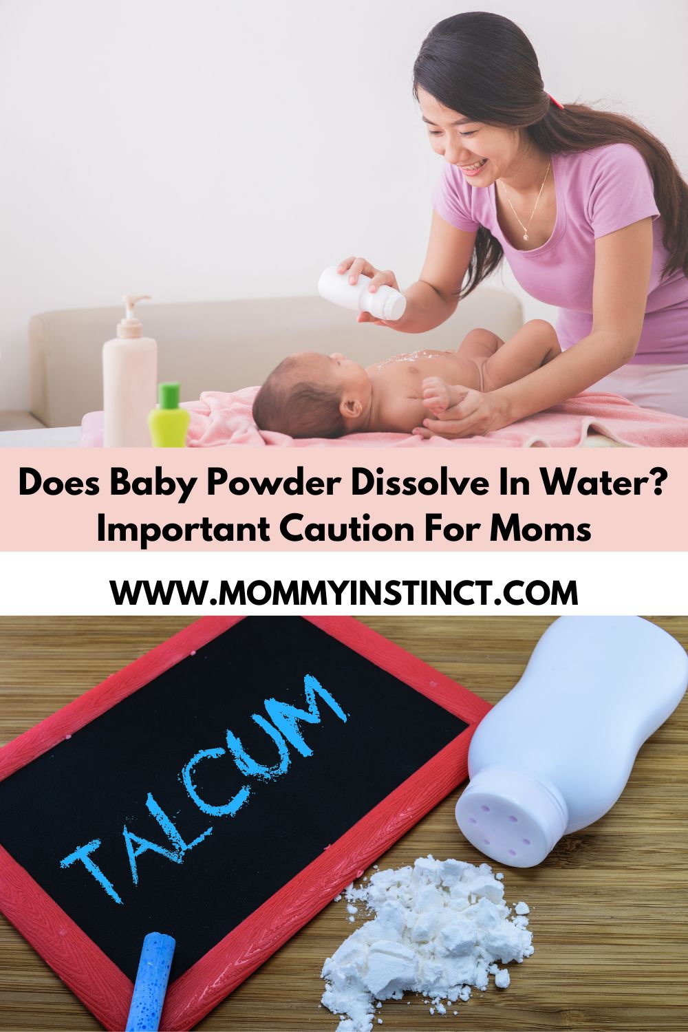 does baby powder dissolve in water
