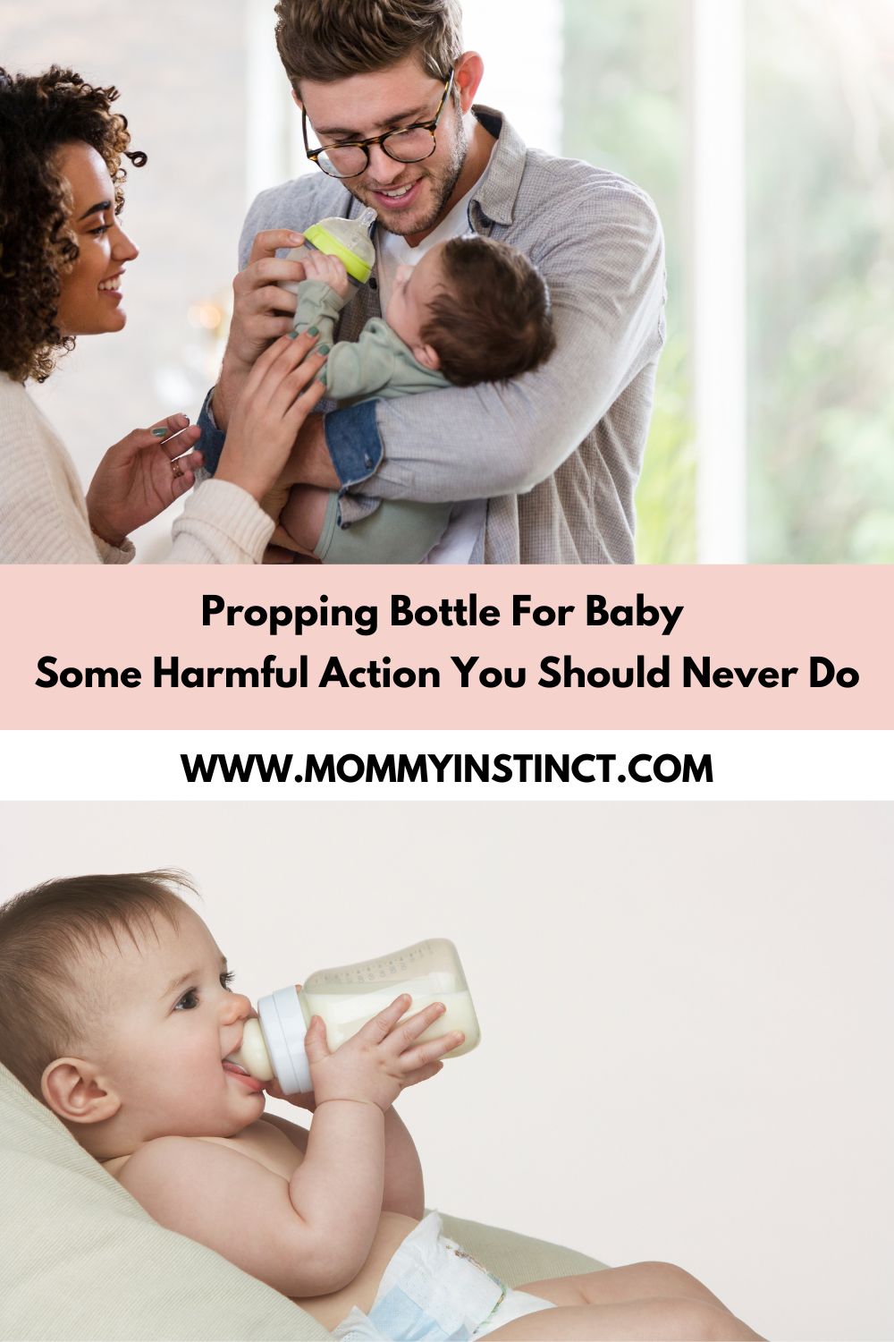 Propping a bottle for a baby